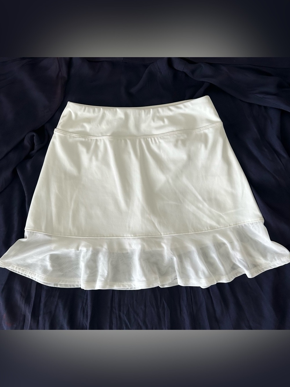 Tommy Bahama White Ruffle-Hem A-Line Skirt With Built-in Shorts Dance Practice